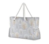 miaozhen Borsa da spiaggia portatile per crociera con cerniera Wolverine Tree Grigio Borse da lavoro invernali da donna tote Top Borsa da spiaggia, Borsa da piscina, Borsa da lavoro, Borsa per la