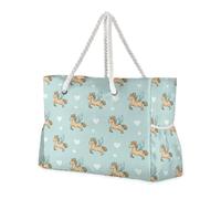 miaozhen Borsa da spiaggia portatile ripiegabile con cerniera giapponese Ukiyo-e Style Pegasus borse da lavoro per le donne tote per piscina palestra drogheria viaggi