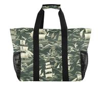 miaozhen Borsa da spiaggia William Morris Style Pirates Khaki barca a vela pieghevole resistente all'acqua con manici
