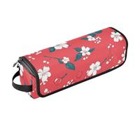 miaozhen Borsa da viaggio per attrezzi da donna con tappetino rimovibile resistente al calore, impermeabile, organizer da viaggio per arricciare i capelli, arricciacapelli, asciugacapelli, fiori