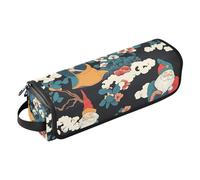 miaozhen Borsa da viaggio per attrezzi da donna e tappetino resistente al calore con cerniera, grande custodia da viaggio per ferri da stiro, piastre, arricciacapelli, gnomi piante e fiori, borsa da