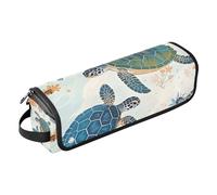 miaozhen Borsa da viaggio per strumenti per capelli con tappetino resistente al calore, impermeabile, organizer da viaggio per strumenti caldi e accessori per la cura dei capelli, tartaruga blu rossa