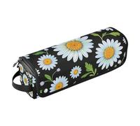 miaozhen Borsa da viaggio per utensili per capelli con tappetino resistente al calore, per ferri da stiro, piastre, arricciacapelli, bella margherita floreale bianca nera borsa da viaggio per donne