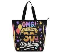 miaozhen Borsa decorativa per bambini, borsa per libri di pianoforte, per bambini, donne, uomini, omg It's My Son's 30° compleanno, impermeabile, riutilizzabile, con cerniera, per scuola e tempo di