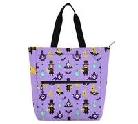 miaozhen Borsa decorativa per libri per bambini, donne, uomini, Halloween, peste, dottore, strega, spirituale, resistente ai graffi, libreria, libri, con tasche, per scuola, lavoro, viaggi