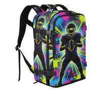 miaozhen Borsa degli attrezzi da viaggio essenziale per uomo da lavoro 20L | Elegante Computer Bag Neon Glow Football Player Art 15.6 Borsa Del Computer Portatile Per Aerei bulto para laptop 20L