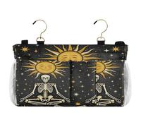 miaozhen Borsa organizer da appendere per letto a castello con tasche per comodino e mensola per letto a castello, divertente, Halloween, scheletri vintage, sac de rangement