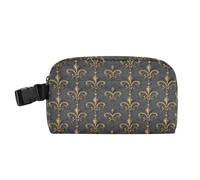 miaozhen Borsa per il pranzo Comoda borsa termica per il pranzo mantiene il cibo caldo borsa più fresca per la scuola materna Fleur-de-lis modello metallico lonchera termica para Frio y calienta