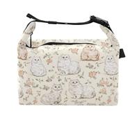 miaozhen Borsa per il pranzo da donna, a prova di perdite, con gatti Selkirk Rex, beige, per infermieri, borsa termica per la scuola dell'asilo