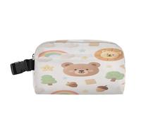 miaozhen Borsa per il pranzo da donna, compatta, per mantenere il cibo caldo, borsa termica per il pranzo, per scuola, lavoro, attività all'aperto, simpatico cartone animato marrone arcobaleno