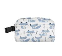 miaozhen Borsa per il pranzo da donna, impermeabile, per bambini, con fibbia, isolata, per università, università, stile Jon Klassen, volpe, cielo, lavanda, bianco, Bolsa para lonchera de Hombre