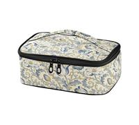 miaozhen Borsa per il pranzo da donna isolata con tulipani gialli e blu William Morris loncheras para mujeres