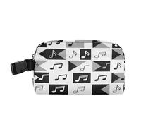 miaozhen Borsa per il pranzo impermeabile da donna con fibbia rettangolare borsa per il pranzo per ufficio lavoro bianco nero segni musicali lonchera termica para Frio y calienta