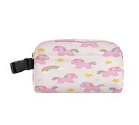 miaozhen Borsa per il pranzo leggera ed espandibile per bambini mantiene il cibo caldo più fresco Tote Bag per la scuola e i viaggi carino cartone animato rosa arcobaleno cavallo loncheras para