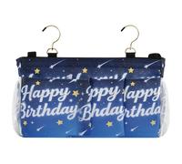 miaozhen Borsa portaoggetti da appendere al comodino con scritta "Happy Birthday", per letti a castello e ospedale, dormitorio, sponde per letto riceventes para almacenar alimentos