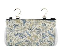 miaozhen Borsa portaoggetti da comodino con tasche organizer da appendere per testiere, letti a castello, dormitori, libri, telefono, William Morris, vintage, tulipani blu bolsa per i controlli della