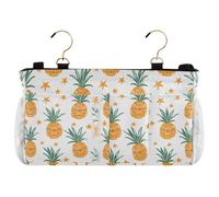 miaozhen Borsa portaoggetti estiva con ananas e stelle, arancione da appendere al comodino, organizer da appendere per telecomandi telefono, dormitorio universitario, campeggio, sponde per lettino per