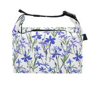 miaozhen Borsa portapranzo per ragazzi ecologica Francia Iris Sibirica Bellezza Fiori Ragazza Isolato Lunch Box per Outdoor Travel