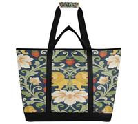 miaozhen Borsa termica di grande capacità mantiene il cibo caldo o freddo borse termiche da spiaggia per viaggi picnic consegna William Morris Red Strawberry Lion