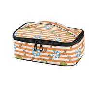 miaozhen Borsa termica per il pranzo arancione a strisce bianche per succo di estate contenitore per il pranzo impermeabile bolso para llevar comida al Trabajo