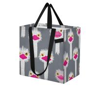 miaozhen Borsa tote in tela riutilizzabile da cucina, borsa per la spesa, borsa per la lavanderia, borsa da viaggio, shopping weekend divertente paradiso Emu Head grigio