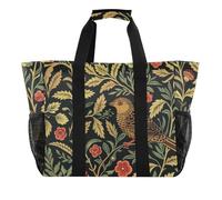 miaozhen Borsa tote per spiaggia William Morris design uccello pieghevole impermeabile con manici