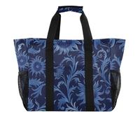 miaozhen Borsa tote per spiaggia William Morris Style Design girasole blu scuro pieghevole tela resistente all'acqua