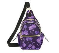 miaozhen Borse a tracolla da donna Azalea Blu Ray Viola Nero | Borsa da donna antifurto per corsa, escursionismo
