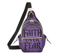 miaozhen Borse a tracolla da donna gotico Faith over Fear viola