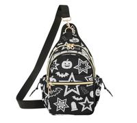 miaozhen Borse a tracolla da donna in bianco e nero con stella e | Borsa laterale impermeabile da donna per viaggi, sport