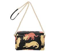 miaozhen Borse a tracolla piccole borse a tracolla in pelle vegana rosa giallo gatto che gioca nero croos borse a tracolla impermeabili da donna