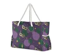 miaozhen Borse da donna portatili da viaggio con cerniera Maschera di Carnevale Polka Dot Oro Viola grandi borse tote per le donne Essenziali da viaggio Regali di Spiaggia Regali di compleanno per le