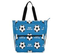 miaozhen Borse decorative per bambini carine per bambini ragazzi ragazze 2026 palla da calcio Coppa del mondo facile da pulire resistente borsa per insegnante per college shopping spiaggia