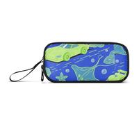 miaozhen Borse di Matita In Nylon Per I Bambini Oceano Animale Stella Marina Auto Chartreuse Blu Grande Capacità Cerniera Mesh Cassa di Matita Cancelleria per le Donne del College estuche para