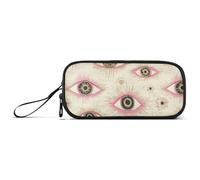 miaozhen Borse di Matita In Nylon Per Ragazze Adolescenti Pesca Oro Misterioso Evil Eyes Grande Capacità Grande Astuccio Scuola Cancelleria per Scuola Superiore Teen Boys estuche para