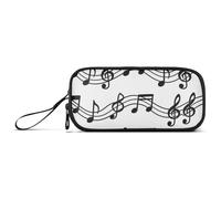 miaozhen Borse di Matita In Nylon Per Teen Moda Bianco e Nero Nota Musicale Grande Capacità Grande Astuccio Cancelleria Organizzatore per Ufficio Insegnante estuche para