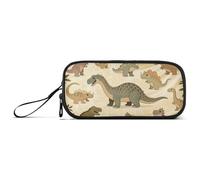 miaozhen Borse di nylon per ragazze adolescenti giungla animale dinosauro marrone grande capacità maglia penna astuccio cancelleria organizzatore per la scuola superiore preppy estuche para