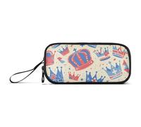 miaozhen Borse di nylon per ragazze Union Jack Corona Bandiera Colore 4 luglio Giorno dell'indipendenza Grande Capacità Mesh Pen Pencil Case Cancelleria Organizzatore per la Scuola Donne estuche para