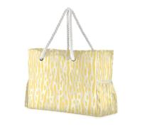 miaozhen Borse di totalizzatore da viaggio portatili per le donne con cerniera Ghothic Stripes Pastel Yellow tote bags per la scuola con tasche