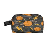 miaozhen Borse isolate Compact Mens Lunch Box con fibbia Lunch Tote Bag per la scuola/picnic Cartoon Balls Camouflage Arancione Porta comidas para Pranzo
