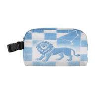 miaozhen Borse per il pranzo per gli uomini Comodo Boy Lunch Box Mantiene il cibo caldo Rettangolare Borsa per il pranzo per la scuola e il viaggio Leo Blu Bianco Checker bolso para lonchera termica
