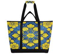 miaozhen Borse termiche con cerniera mantengono il cibo caldo o freddo, pieghevoli, a prova di perdite, borsa termica con manici per viaggi, pranzo, campeggio, spiaggia, Tournesol, vintage Pour Femme