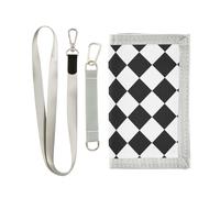miaozhen Buffalo Plaid Bianco Nero trifold fold portafogli regali per giovani cool robusti portafogli di carta per gli uomini con cordino cartera para hombre, Buffalo Plaid Bianco Nero, 1 size