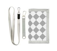 miaozhen Buffalo Plaid Check Grigio Bianco trifold soldi clip portafoglio per maschio minimalista leggero uomini portafoglio con cordino carteras para hombre, Buffalo Plaid check grigio bianco, 1 size