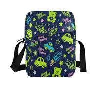 miaozhen Buon compleanno astronave e auto navy bluemessenger borse per le donne Borse a tracolla per le donne Cinghia regolabile per casual casual