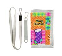 miaozhen Buon Natale A Scacchi Modello trifold portafoglio fermasoldi per gli uomini per il viaggio minimalista colorato portafoglio clip soldi uomini con cordino cartera para hombre