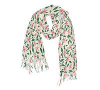 miaozhen caldo cashmere sentire signore sciarpa invernale calza stuffers studenti universitari piccoli fiori rosa foglie verdi ditsy stampa stile chalinas para mujer de frio