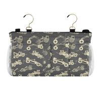 miaozhen Camion del fumetto Veicolo Grigio Scuro e Giallo Letto Tasche Comodino di Stoccaggio Letto Laterale Organizzatore Appeso Tasca Borsa per Casa College Dorm Castello/Letto Ospedale Rotaie per