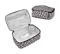 miaozhen Camping Womens Lunch Bag Marrone Blu Leopard Print