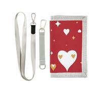 miaozhen Candy Red San Valentino portafoglio trifold per gli uomini bifold regali cool minimalista leggero titolare della carta portafoglio per gli uomini con cordino billeteras para hombre, caramella